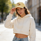 Pastel Yellow Orange Cat Embroidery Baseball Cap