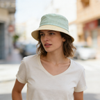 Two-Tone Stripe Bucket Hat
