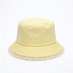 Yellow Lace Trim Bucket Hat