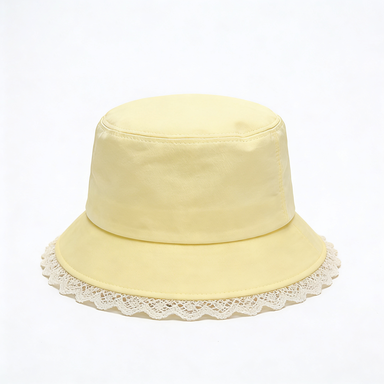 Yellow Lace Trim Bucket Hat
