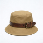 Khaki Leather Belt Bucket Hat