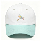 Two Tone Colorful Bird Embroidery Baseball Cap