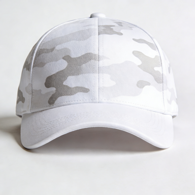 Light White Grey Camo Print Baseball Cap