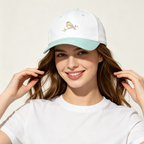 Two Tone Colorful Bird Embroidery Baseball Cap