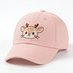 Light Pink Cute Deer Embroidery Baseball Cap
