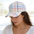 Pastel Rainbow Plaid Checkered Baseball Cap