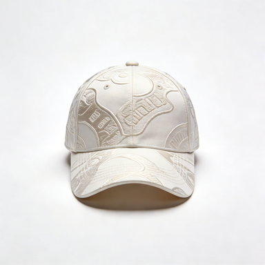 White Embossed Letter Pattern Baseball Cap