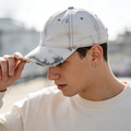 Vintage Distressed Bleached White Ripped Baseball Cap