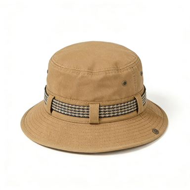 Khaki Webbing Band Bucket Hat
