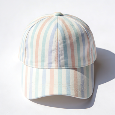 Pastel Rainbow Vertical Stripe Baseball Cap